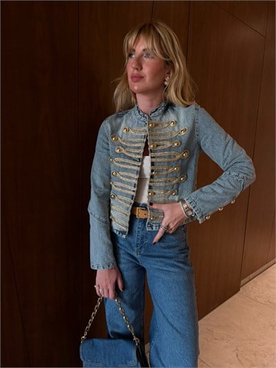 Orijinal Model , Gold Detaylı , Napolyon Jean Ceket