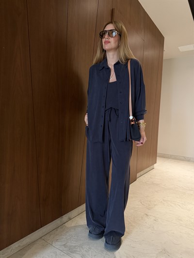 Örme Modal , Lacivert , Üçlü Takım