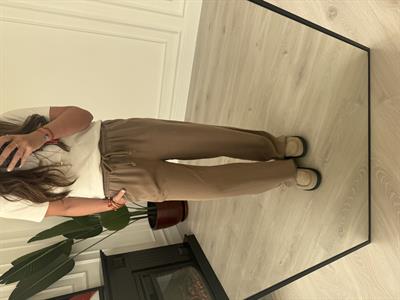 Vizon, Beli Lastikli, Gabardin Tencel Premium Palazzo Pantolon