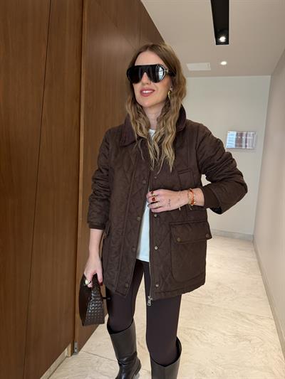 Orijinal Model , Kadife Yaka , Acıkahve , Süet , Kapitone Mont