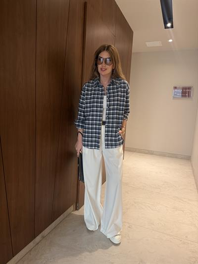 Yumuşacık Dokulu , Ekru Palazzo Pantolon