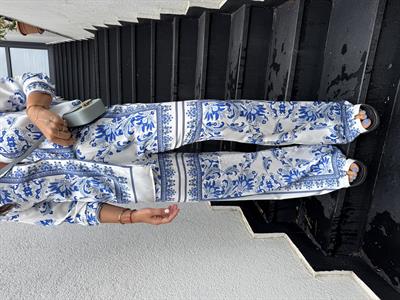 Mavi Desenli , Premium , Gömlek & Pantolon Takım