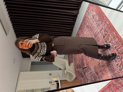 Yırtmaç Detaylı , Kemerli , Acıkahve , Midi Kalem Etek