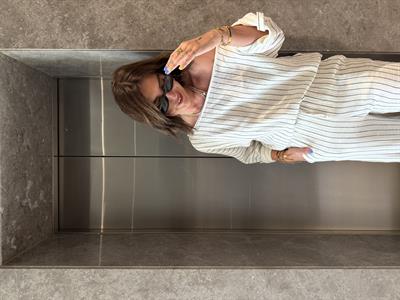 Düşük Omuzlu , Çizgili , Pamuk Müslim Takım