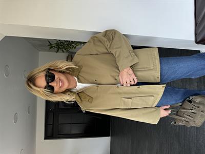 Kadife Yaka , Haki , Premium Kapitone Mont