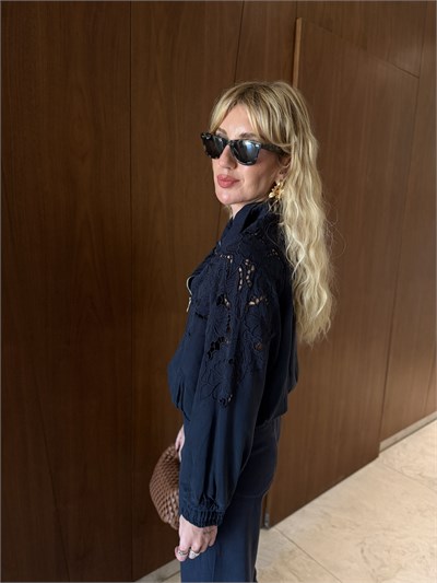 Orijinal Model , Fisto Ajurlu , Lacivert , Tencel Jean Ceket