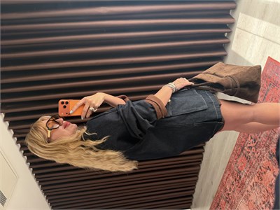 %100 Cotton İçi EKose Astarlı Kadife Yaka Jean Ceket 