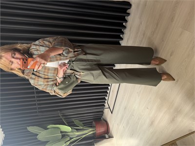 Kuşaklı Haki Premium Pantalon