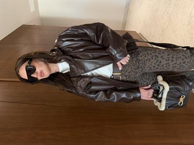 Kuşaklı , Acıkahve , Premium Deri Ceket