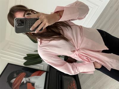 Kruvaze Bağlamalı , Pembe Poplin Gömlek