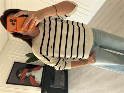 Orijinal Marka , Ekstra Soft , Çizgili , Ekru Triko