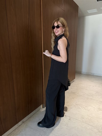 Orijinal Model , Degaje Yaka , Tencel Siyah Takım