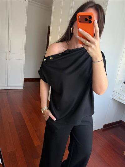 Orijinal Marka , Omzu Gold Detaylı , Siyah , Tok Modal Takım