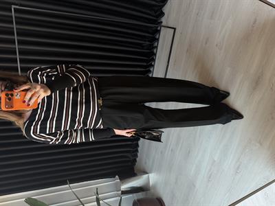 Özel Dokulu , Siyah , Palazzo Pantolon