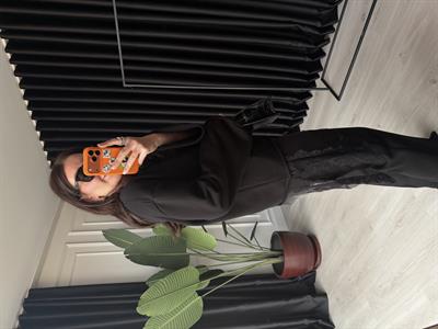 Orijinal Model , Saten Dantel Detaylı , Siyah Sweatshirt