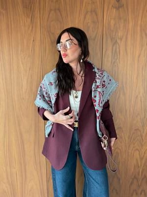 Çift Düğmeli , Kruvaze , Mürdüm , Premium Blazer Ceket