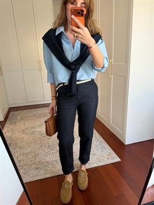 Orijinal Model , Ekru Kemerli , Full Likralı Jean