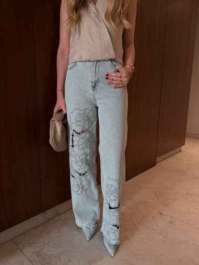 Bej Fisto Detaylı , Premium Jean Pantolon