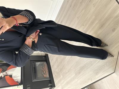 Yıldız Broşlu Lacivert Premium Takım