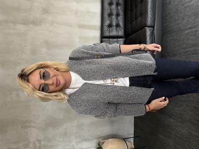 Önden Çift Frermuarlı , Kırçıllı Gri Ceket