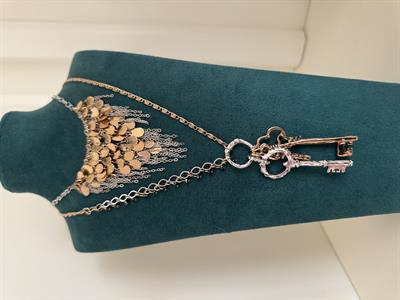 Orijinal Model , Sarkıt Anahtar & Gold Pullu , İkili Kolye