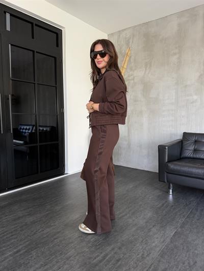 Orijinal Model , Kadife Detaylı , Acıkahve , Premium Eşofman Takımı