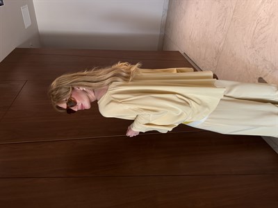 Premium Tencel Kumaş , Lastikli Pantolon & Gömlek , Sarı Takım