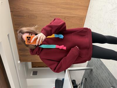Renkli Bağcıklı , Bordo Sweatshirt