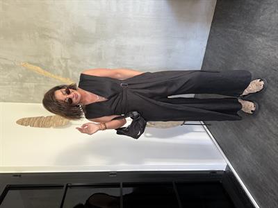 Premium Seri İthal Keten Siyah Tulum