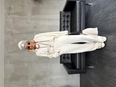 Dokulu Sweat & Pantolon , Ekru Takım