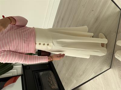 Orijinal Model , Yandan Gold Düğmeli , Premuim , Midi Boy , Ekru Gabardin Etek