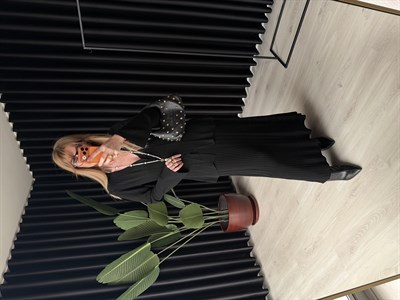 Siyah , Merserize Triko , Etekli Takım