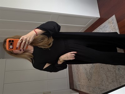 Kaşmir Dokulu Full Likralı Üçlü Siyah Takım