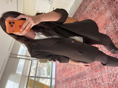 Acı Kahve Krep Kumaş , Premium Blazer Ceket