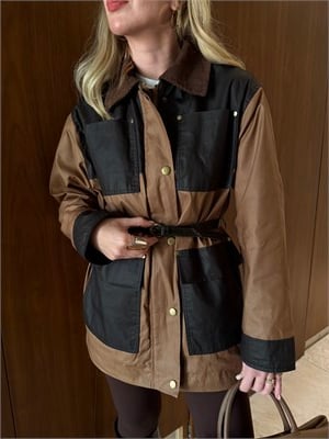 Orijinal Model , Colorblock , Kemerli , Yağlı Dokuda Mont