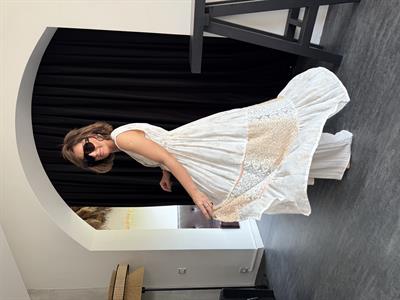 Deniz Kabuğu İşlemeli , Bronz Parılıtılı , Premium Kimono