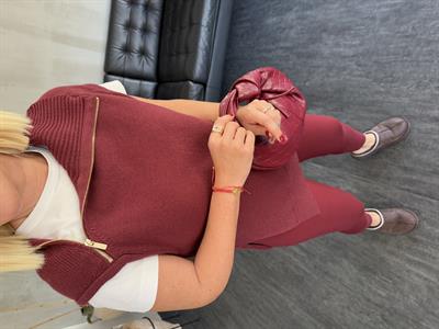 Yandan Fermuarlı , Bordo Triko Süveter