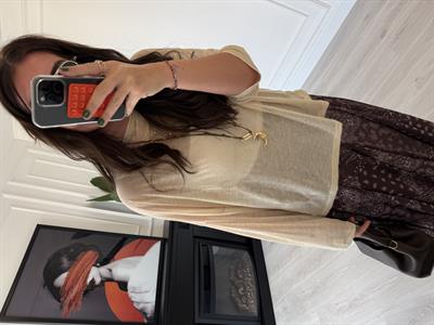 Std Beden , Bej Tiril Bluz