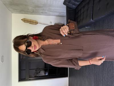 Kahverengi , Tencel , Gömlek & Elbise , Modal Takım