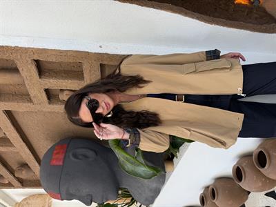 Premium Kalite , Kadife Yakalı , Camel Ceket