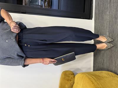 Beli Lastikli , Lacivert , Jogger Tiril Pantolon