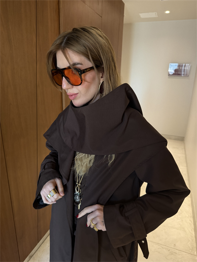 Atkılı , Premium Acıkahve Trençkot