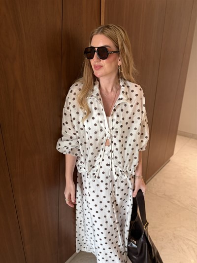 Kolları & Beli Lastikli , Ekru , Premium Puantiyeli Takım