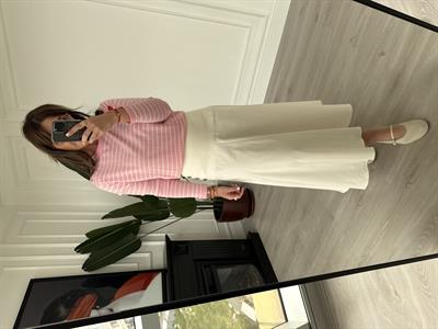 Orijinal Model , Yandan Gold Düğmeli , Premuim , Midi Boy , Ekru Gabardin Etek