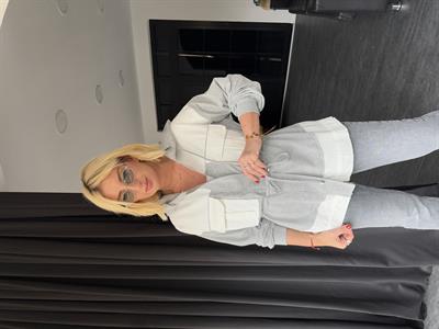 Orijinal Model , Gabardin Detaylı , Gri , Tasarım Sweatshirt