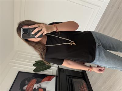 Modal Karışım , Pamuklu , Siyah Basic Tshirt