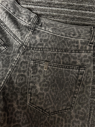 Orijinal Marka , Taş İşlemeli , Füme Leopar Jean