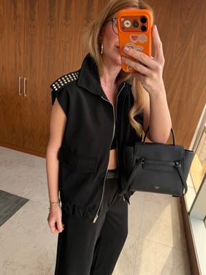 Metal Apoletli , Siyah , Yelek Takım