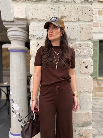 Acı kahve , Kısa Kollu , Premium Triko Takım