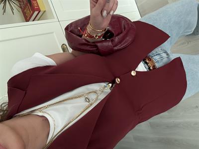 Orijinal Model , Gold Düğmeli , Çelik Örme , Bordo Yelek